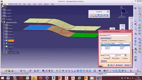 Variable Offset Catia V Tutorial Youtube