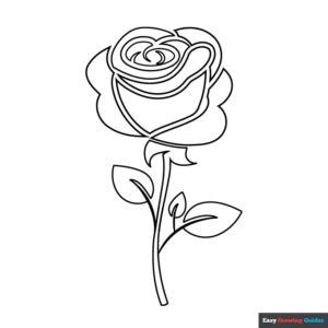 Rose Tattoo Coloring Page | Easy Drawing Guides