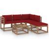 Muebles De Jard N De Palets Pzs Con Cojines Madera Impregnada Rojo