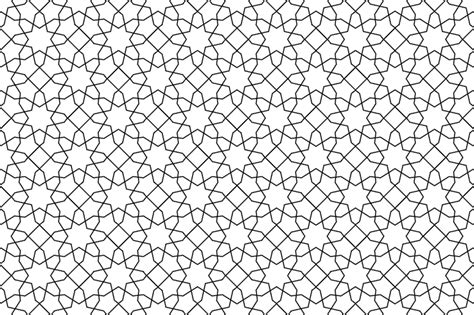 Premium Vector | Islamic geometric background using black line on white ...