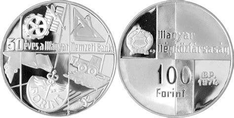 Ungarn 100 Forint 1974 50 Jahre Zentralbank Magyar Nemzeti Bank Unc