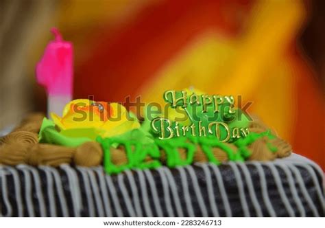 Happy Birthday Birthday Text Birthday Cake Stock Photo 2283246713 ...