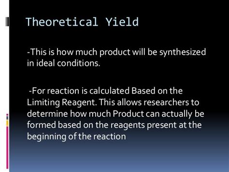 Theoretical Actual And Percent Yield