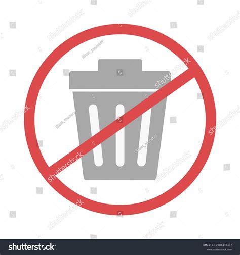 No Dumping Trash Trash Can Vector Stock Vector (Royalty Free ...