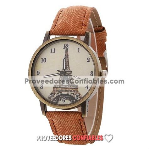 Reloj Cafe Torre Eiffel Extensible Piel Sintetica Caratula Cobre R3180