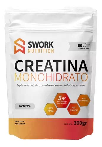 Creatina Monohidratada X 300 Gr 60 Servicios Swork Nutrition