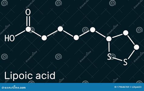 Lipoic Acid La Ala Alpha Lipoic Thioctic Acid Lipoate Molecule It