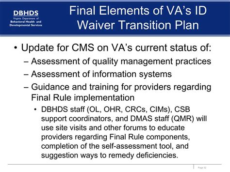 Ppt Virginias Id Waiver Transition Plan In Response To The Cms Hcbs