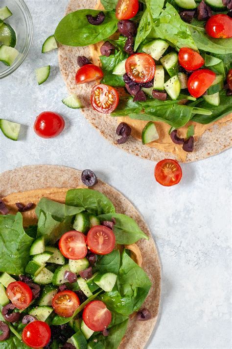 Vegan Greek Salad Wrap Recipe - Well Vegan