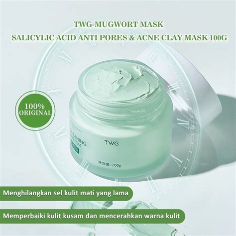 Jual Twg Mugwort Mask Salicylic Acid Anti Pores Acne Clay Mask G