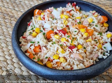 Delicioso Y Refrescante La Ensalada De Arroz Con Gambas Que Debes