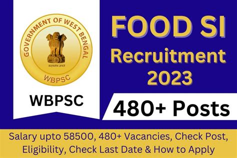 Food Si Recruitment 2023 Salary Upto 58500 480 Vacancies Check Post