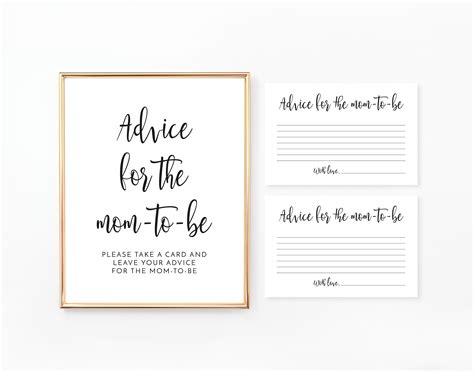 Advice For The Mom To Be Sign And Cards Advice Sign Advice Etsy