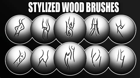 Stylized Wood Brushes And Alphas Flippednormals