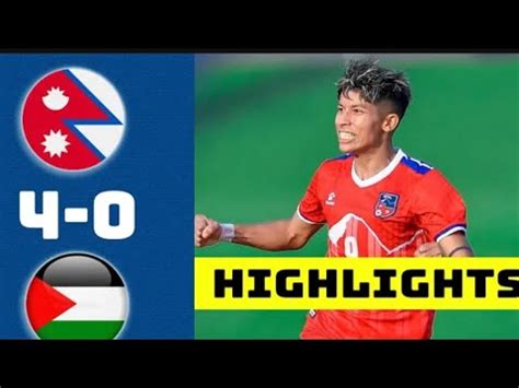 Nepal Vs Palestine 4 0 Goals Highlights WAFF Championship 2024