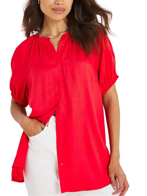 Capsule Capsule CORAL Short Sleeve Collarless Blouse Plus Size 14