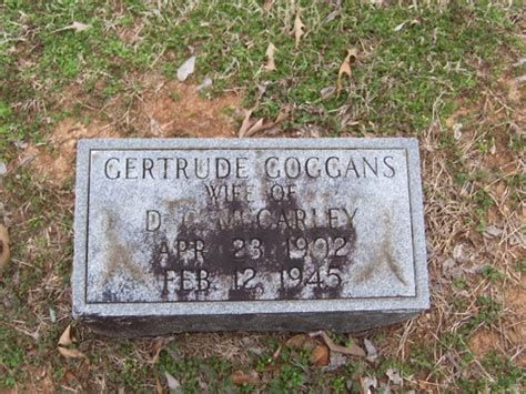 Ora Gertrude Goggans Mccarley Find A Grave Memorial