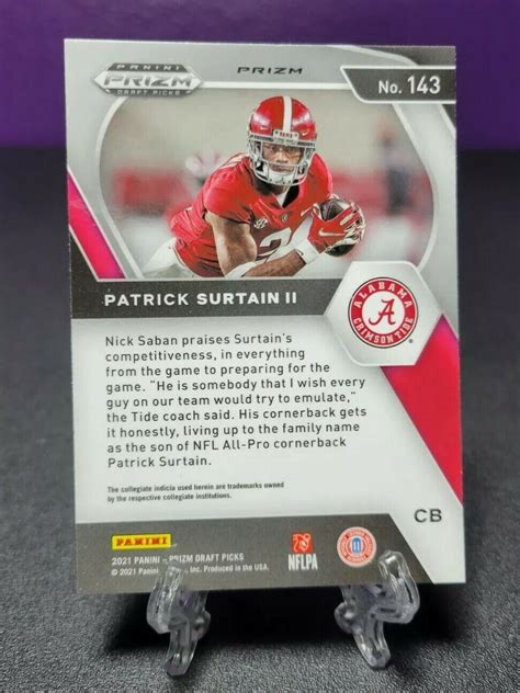 Patrick Surtain Ii Panini Prizm Draft Nfl Rookie Card Silver Prizm