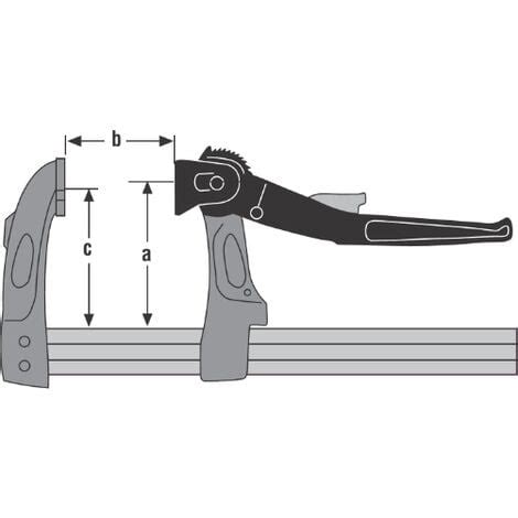 Presse rapide à levier URKO serrage 200mm saillie 107mm rail