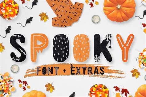 Spooky Font With Extras 223307 Halloween Font Bundles