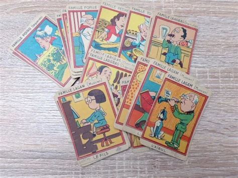 Ancien Jeu De Cartes Ancien Des Familles Caricatures Les M Tiers