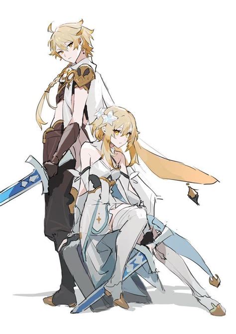 Aether And Lumine Character Design Anime Poses Art Reference Poses