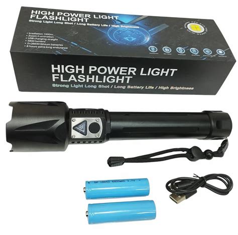 Aluminum High Power Led Flashlight Torch Battery Type Lithium Ion