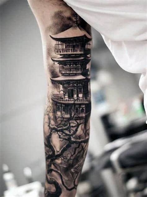 50 Epic Japanese Temple Tattoo Designs For Men