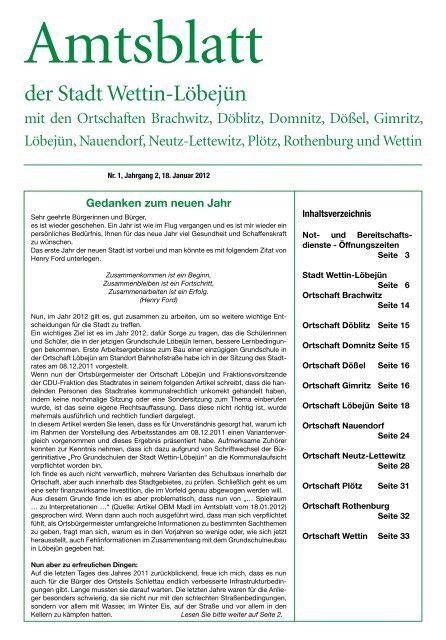 Mb Pdf Amtsblatt Der Stadt Wettin L Bej N