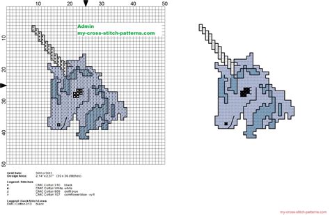 Piccolo Unicorno Punto Croce Blu E Viola Schema Gratis Schemi Punto