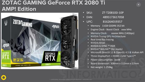 Zotac Geforce Rtx 2080 Ti Amp Details And Specs Gnd Tech