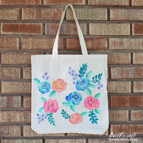 Watercolor Floral Painted Tote Bag DIY