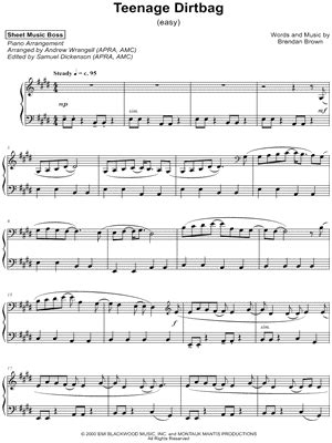 "Teenage Dirtbag" Sheet Music - 7 Arrangements Available Instantly - Musicnotes