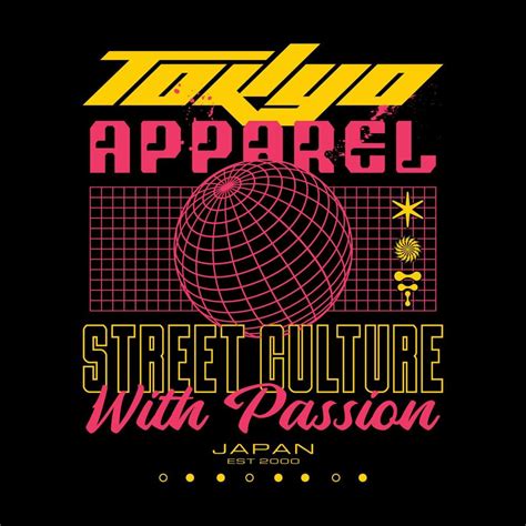 Modern Futuristic Y2k Streetwear Typography Tokyo Slogan Print For Man