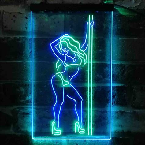 Stripper Dancer Pub Club Dual Color Led Neon Sign St6 I3813 Etsy