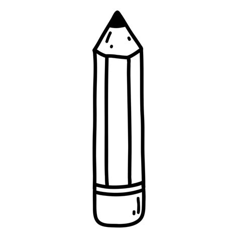 Hand drawn cartoon doodle of pencil. Vector sketch illustration of ...