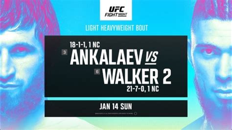 Ufc Fight Night 234 Ankalaev Vs Walker 2 Основной кард 14012023