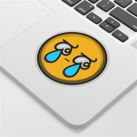 Crying Tears Smiley Face Emoji Sticker by Sublime Designs | Society6