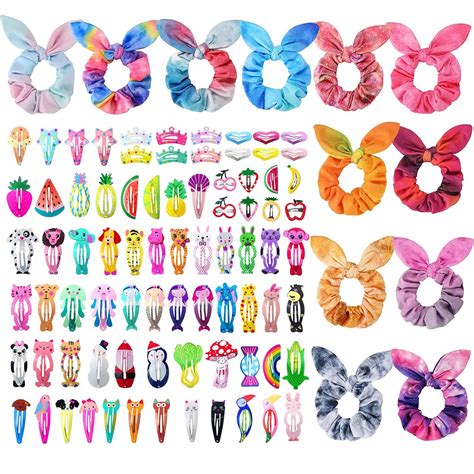 Amazon Funtopia Pcs Bunny Ear Scrunchies Pcs Girls Hair