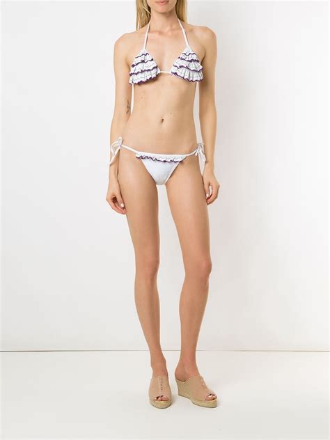 Amir Slama Ruffled Triangle Bikini Set Farfetch