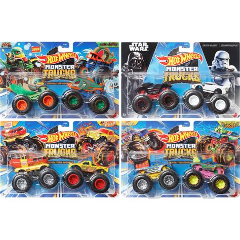 Hot Wheels Monster Trucks Demolition Doubles 164 Scale Vehicle 2 Pack 2024 Mix 2 Case Of 8