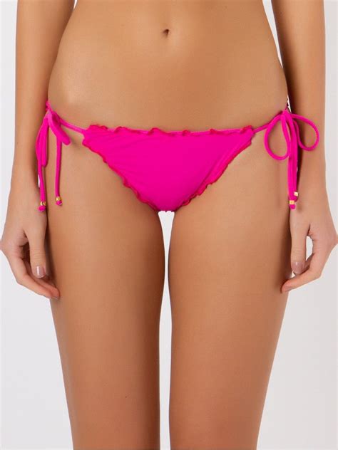 Amir Slama Ruffled Trim Bikini Bottom Pink Farfetch