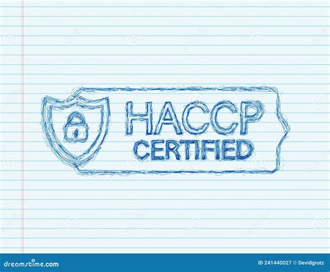 Haccp Certified Icon On White Background Sketch Icon Vector Stock