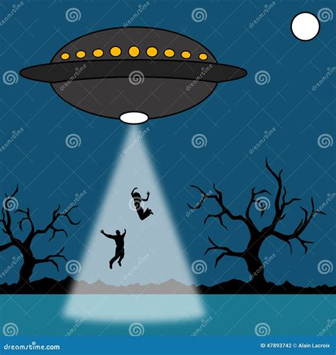 Abducción del UFO stock de ilustración Ilustración de mosca 47893742