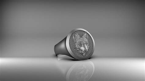 Engraved Wolf Signet Ring for Men, Sterling Silver Norse Mythology ...