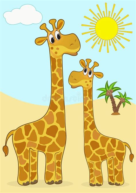 Mother-giraffe And Baby-giraffe. Stock Vector - Illustration of ...