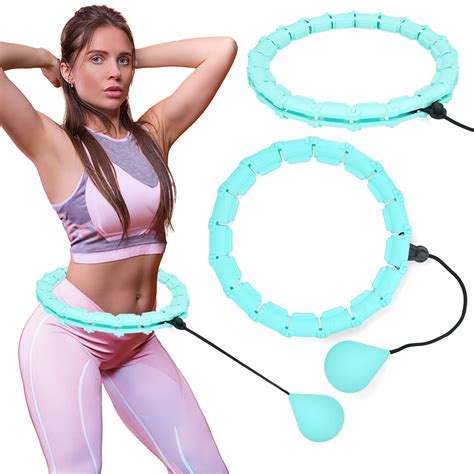 HULA HOP ODCHUDZAJĄCE Z OBCIĄŻENIEM FITNESS XTECH SELEDYNOWE EW 01