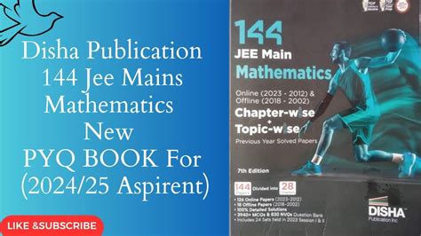 Disha Publication 144 Jee Main Mathematics Book Review Easy Study