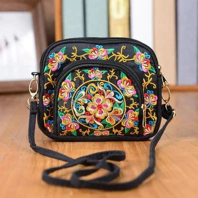 Bolso De Mano Con Bordado Floral Para Mujer Bandoleras Femeninas