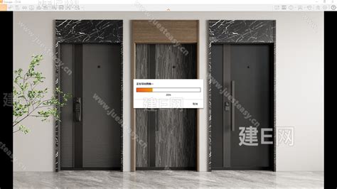 现代防盗门模型su模型下载 Id108614062 建e室内设计网